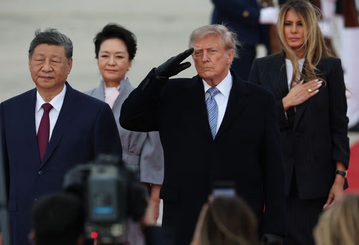 El presidente Donald Trump, la primera dama Melania Trump, el presidente chino Xi Jinping y su esposa Peng Liyuan 