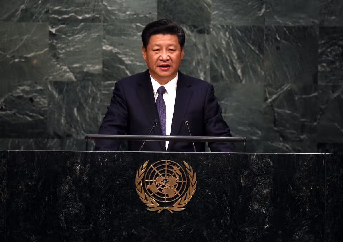 El 26 de septiembre de 2015, el presidente chino Xi Jinping pronunció un discurso en la Cumbre de las Naciones Unidas sobre Desarrollo Sostenible al margen de la Asamblea General de las Naciones Unidas en Nueva York.