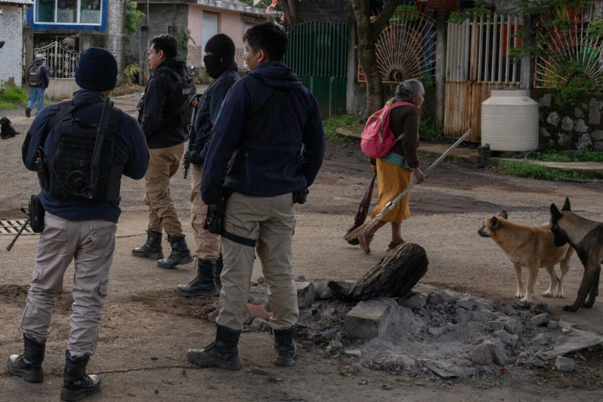 policías comunitarios y "autodefensa" Haz guardia. 