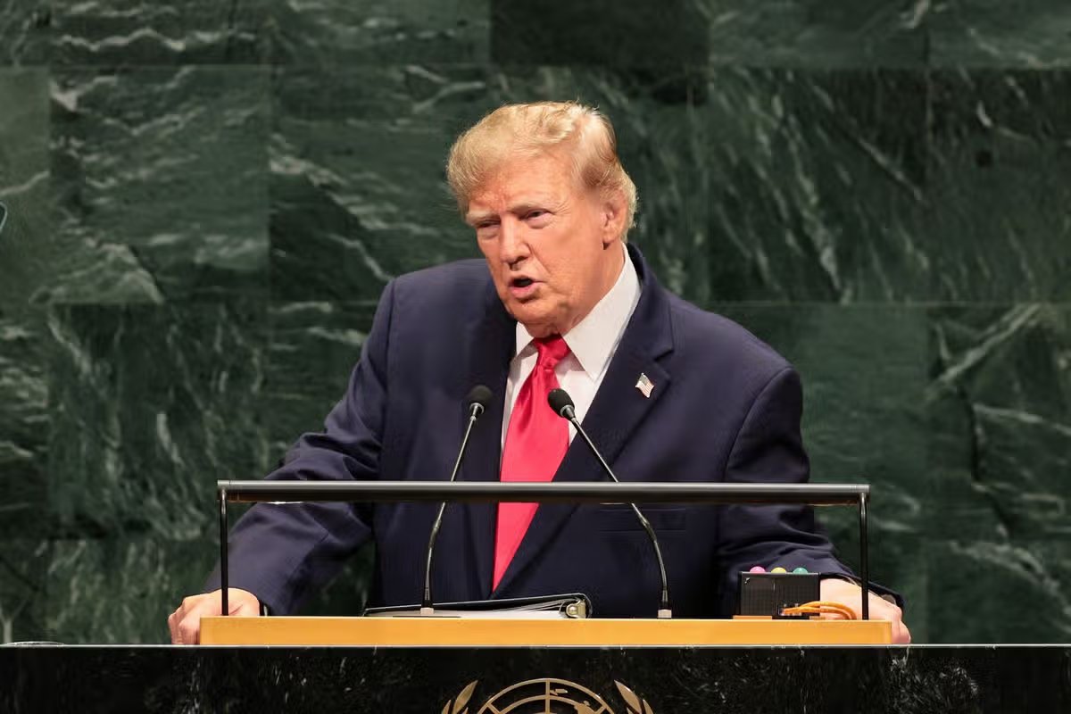 Trump pronuncia un discurso en la 81.a Asamblea General de las Naciones Unidas en la Sede de las Naciones Unidas en Nueva York el 22 de septiembre de 2026.