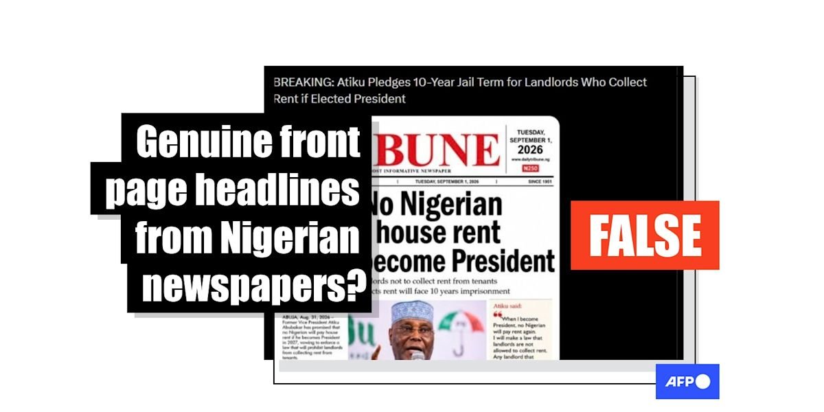 Las portadas de periódicos inventados difunden falsas promesas durante la campaña electoral presidencial de Nigeria