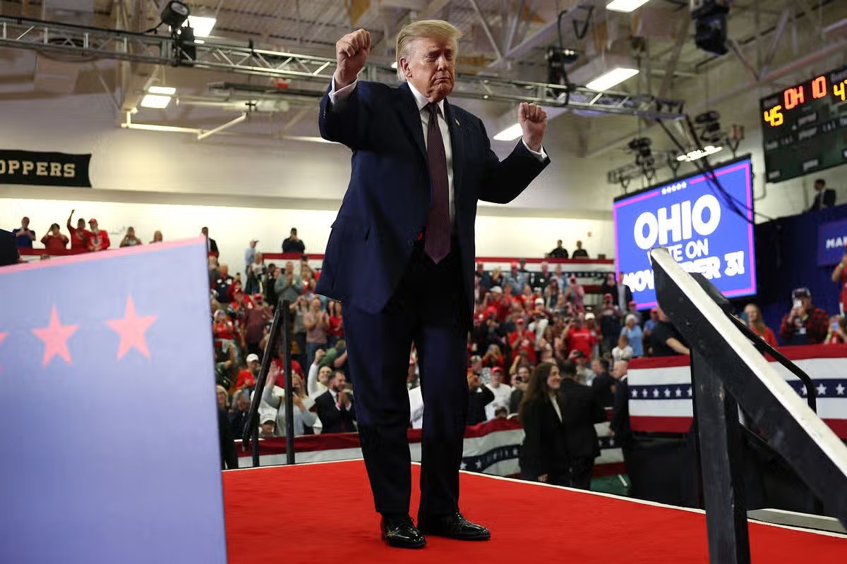 Trump habló en un mitin en Ohio esa noche. 