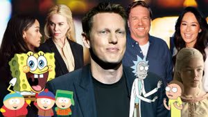 Collage de personajes de David Ellison y Paramount y Warner Bros. Discovery