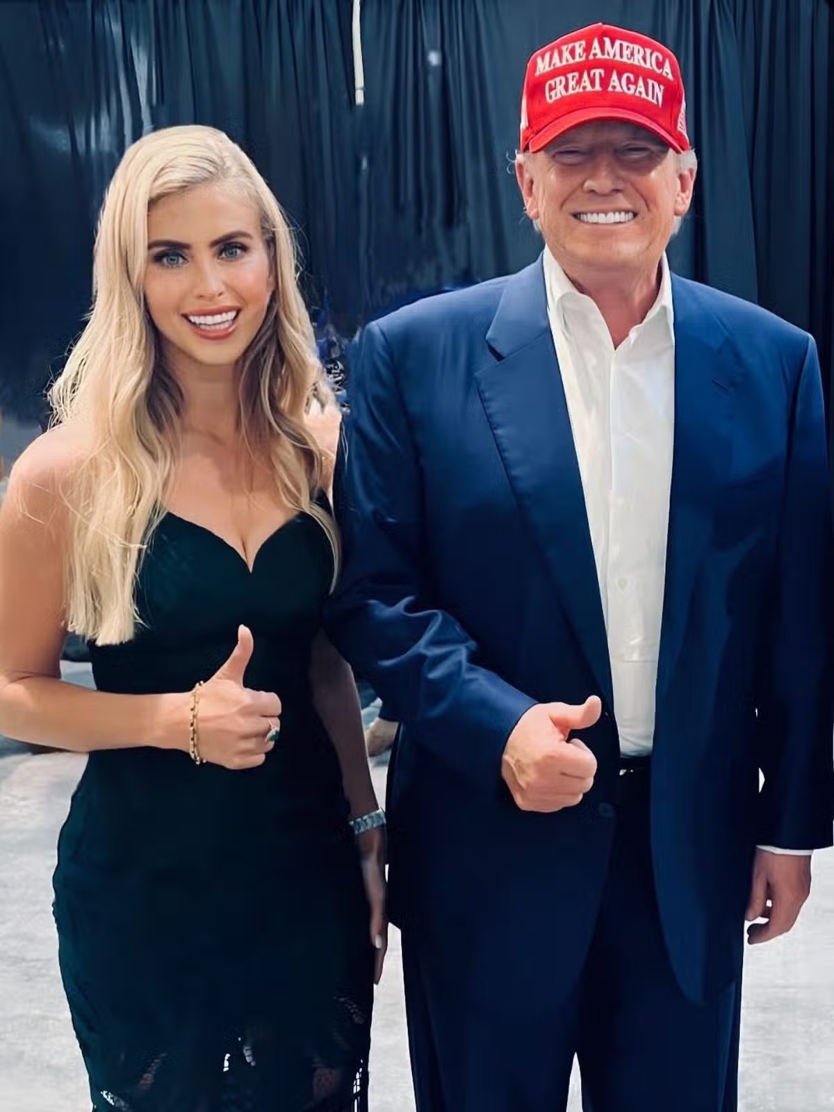 Katie Zakaria y el presidente Donald Trump