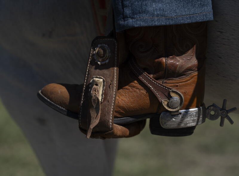 Imagen de un zapato marrón con estrías en los estribos.