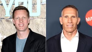 David Ellison asistió al evento de Apple "fuente de la juventud" Se estrena en el Museo Americano de Historia Natural el 19 de mayo de 2025 en la ciudad de Nueva York. (Crédito: Arturo Holmes/WireImage) e Inon Kriez, presidente y director ejecutivo de Mattel, participaron en "Maestros del universo" Proyección en Nueva York en Regal Times Square el 1 de junio de 2026 en la ciudad de Nueva York. (Crédito: Jamie McCarthy/Getty Images)